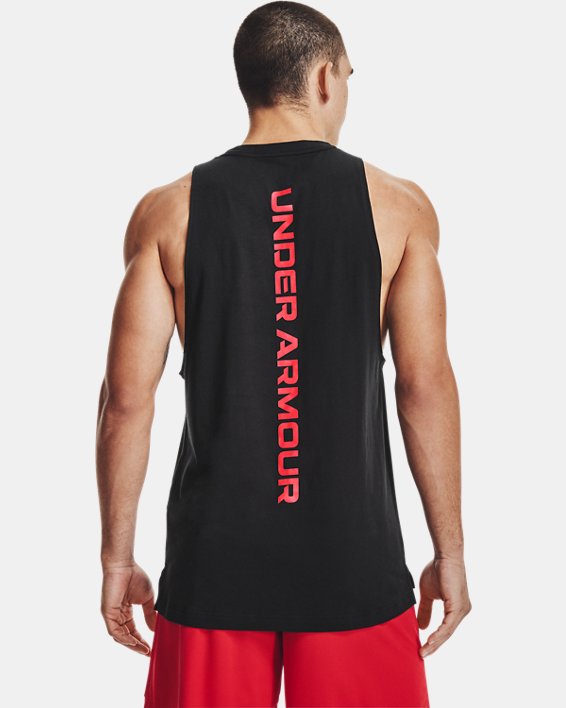 Herren UA Baseline Tanktop aus Baumwolle, Black, pdpMainDesktop image number 1